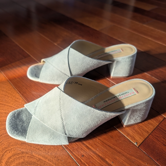 Chinese Laundry Kristin CAVALLARI Light Blue Crisscross Mules - Picture 3 of 10